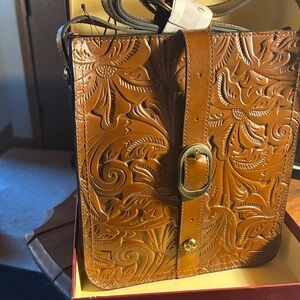 Patricia Nash Tan Embossed Leather Belt